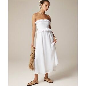 NWT J. Crew Ravenna Dress Maxi Ramie White